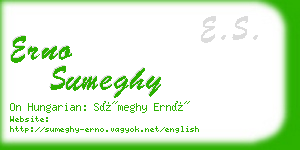erno sumeghy business card